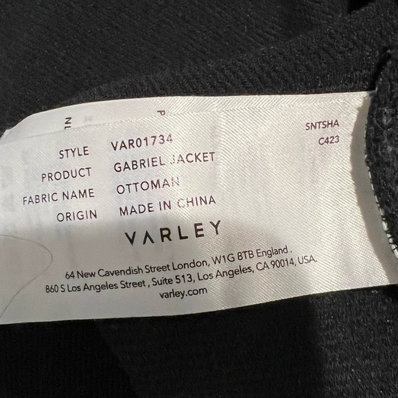 Varley Gabriel Full Zip Jacket Ottoman Black Size Large - Picture 13 of 14